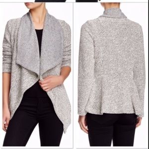 Blank Noir Waterfall Peplum Cardigan Jacket